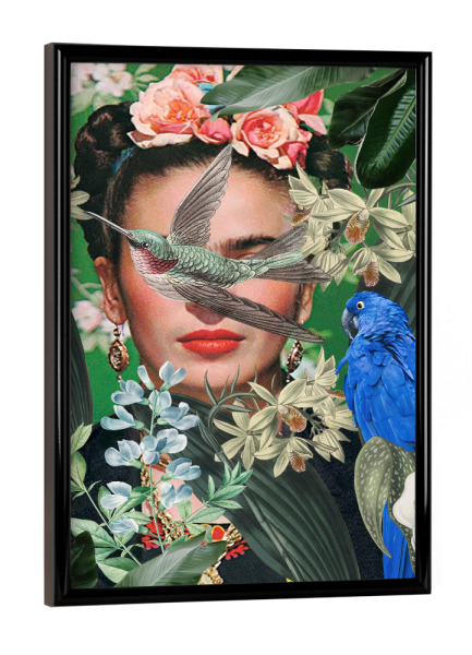 Poster mit schwarzem Rahmen "Frida collage art" artboxONE - Floral,Für Mama