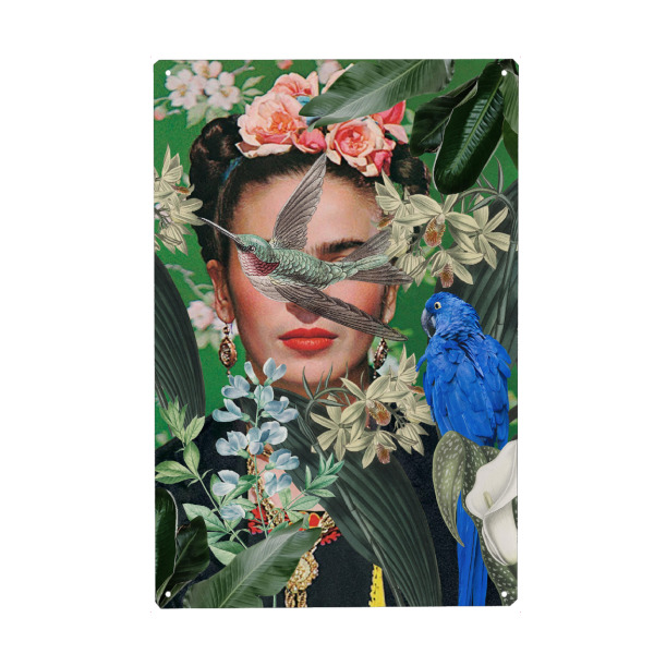 Holzbild "Frida collage art" artboxONE - Floral,Für Mama