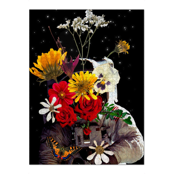 Puzzle Ravensburger "Astronaut with flowers" artboxONE - Floral,Fiktion,Galaxy