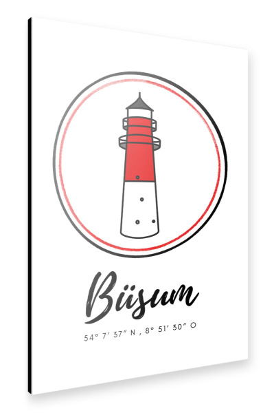 Alu-Dibond "Leuchtturm Büsum" 30x20 cm artboxONE