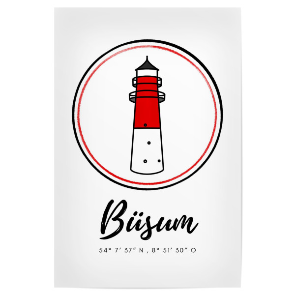 Poster "Leuchtturm Büsum" artboxONE - Reise,Architektur,Reise / Strand und Meer