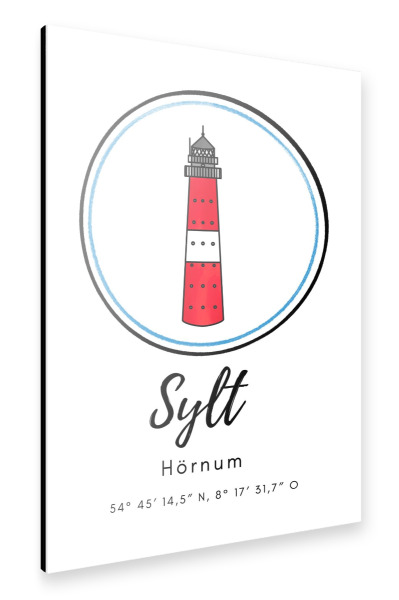 Alu-Dibond "Leuchtturm Sylt Hörnum" 30x20 cm artboxONE