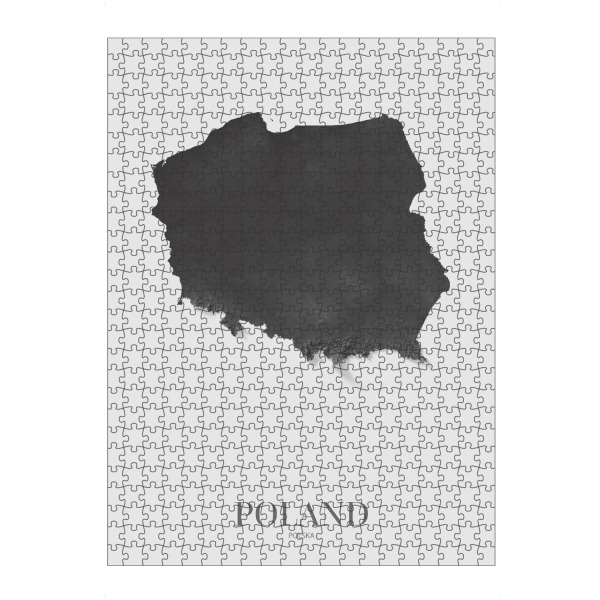 Puzzle Ravensburger "Polen 3D-Karte - Schwarz und Weiß" artboxONE - Reise,Kartografie
