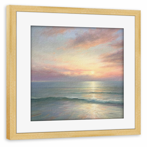 Poster mit Rahmen kiefer "Ozean Sonnenaufgang K" artboxONE - Reise / Strand und Meer