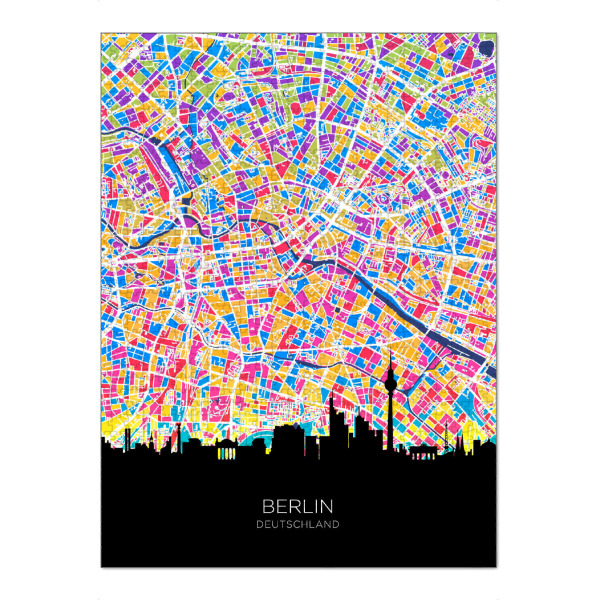 Puzzle Ravensburger "Berliner Skyline-Karte hell" artboxONE - Städte,Städte / Berlin