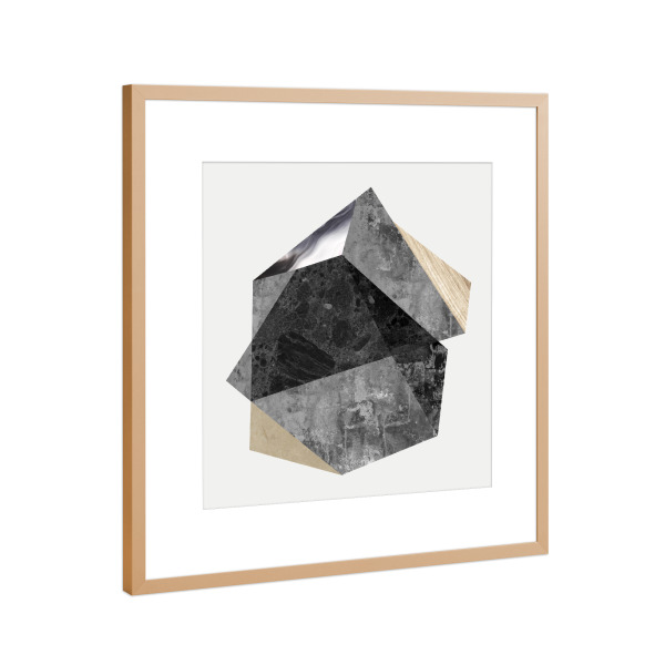 Poster mit Rahmen Kupfer "Geometric textures A" artboxONE - Abstrakt,Geometrie