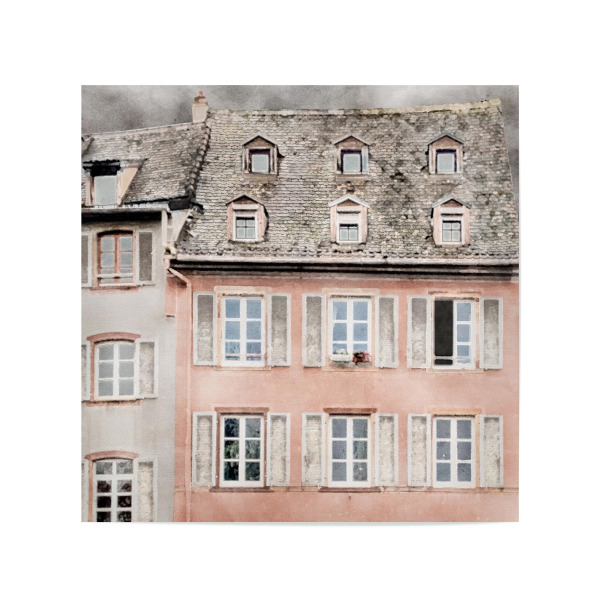 Poster 20x20 cm "Rosey-Gebäude" artboxONE - Architektur,Städte / Paris - Gebäude,Architektur,Haus,Häuser,Paris,Frankreich,Rosa