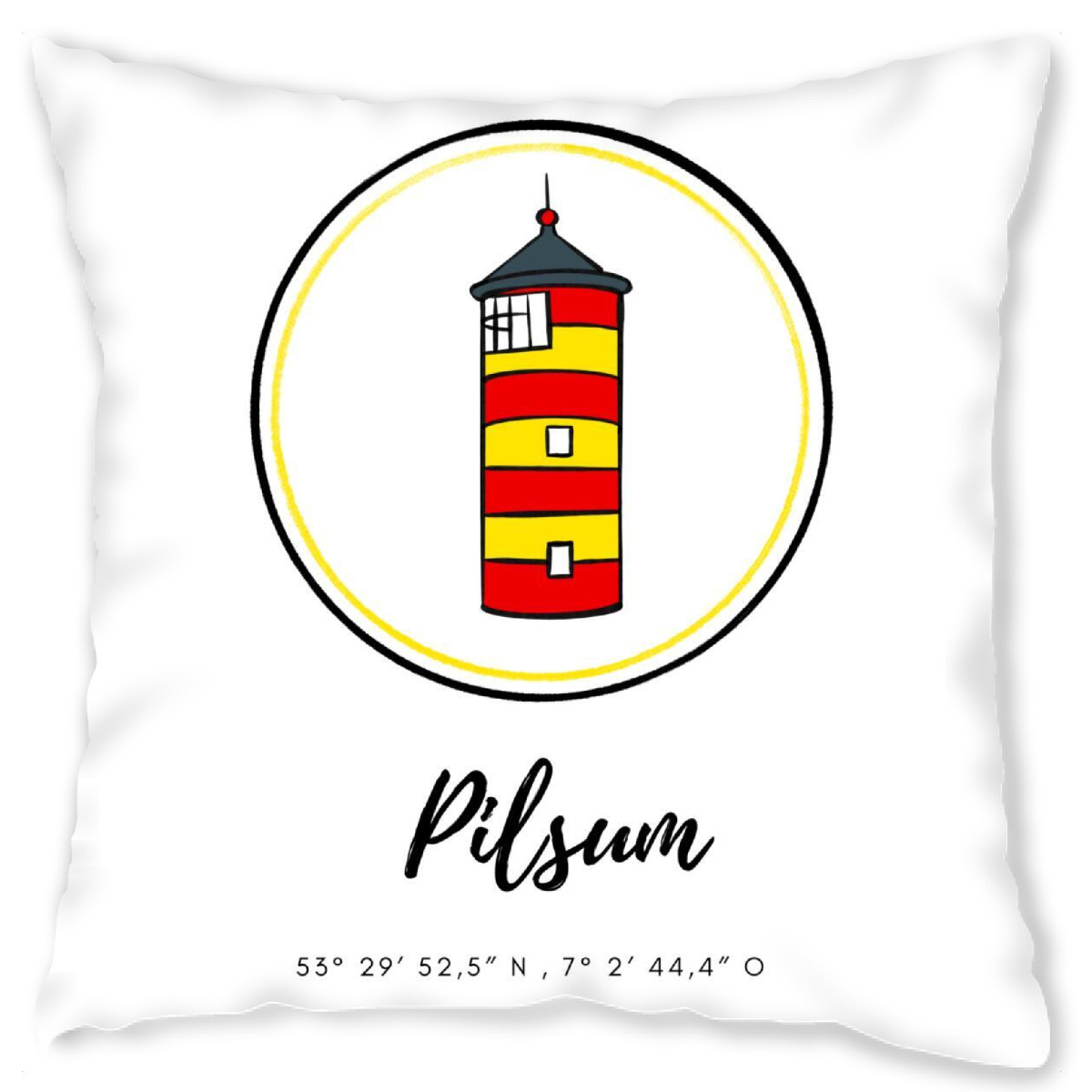 Design-Kissen "Leuchtturm Pilsum" artboxONE - Reise,Architektur,Reise / Strand und Meer