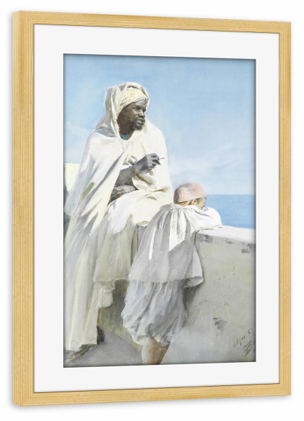 Poster mit Rahmen kiefer "Ein algerischer Mann und Junge" artboxONE - Reise,Menschen,Reise / Afrika,Reise / Länder,Städte / Weitere