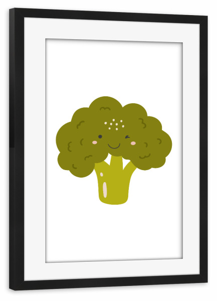 Poster mit Rahmen schwarz "Brokkoli-Design" artboxONE - Essen & Trinken / Obst & Gemüse