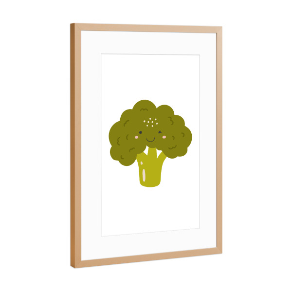 Poster mit Rahmen Kupfer "Brokkoli-Design" artboxONE - Essen & Trinken / Obst & Gemüse