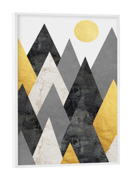 Poster mit weißem Rahmen "Landscape in collage F" artboxONE - Natur - Landscape,Collage,Natural,Forest,Mountains,Textures,Sun,Sunset,Painting