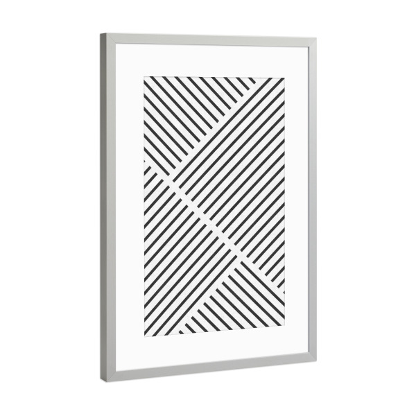Poster mit Rahmen Silber "Geometrische Linien" artboxONE - Geometrie