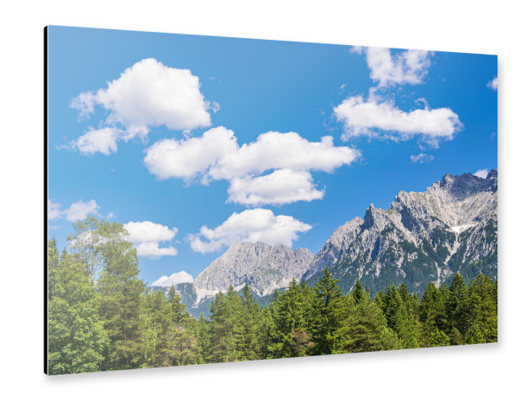 Alu-Dibond "Wolken, Wald, Berge" 30x20 cm artboxONE