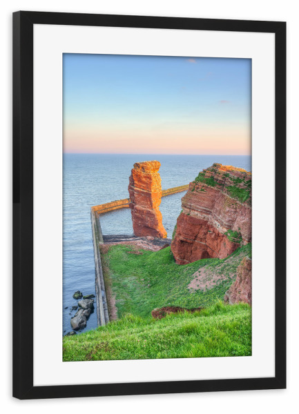 Poster mit Rahmen schwarz "Helgoland Lange Anna am Morgen" artboxONE - Natur,Reise,Reise / Strand und Meer