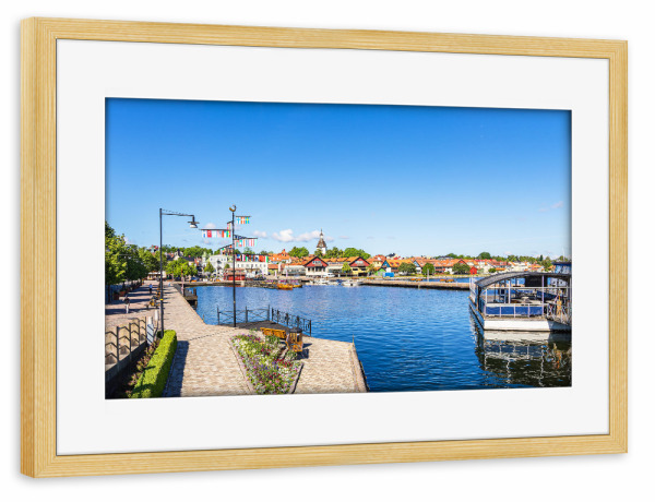 Poster mit Rahmen kiefer "Promenade, Hafen, Stadt" artboxONE - Reise,Architektur,Reise / Strand und Meer,Reise / Länder