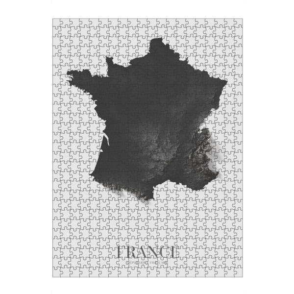 Puzzle Ravensburger "Frankreich 3D-Karte - SW" artboxONE - Reise,Kartografie