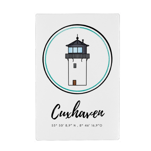 Holzbild "Leuchtturm Cuxhaven dicke Berta" artboxONE - Städte,Reise,Architektur,Reise / Strand und Meer