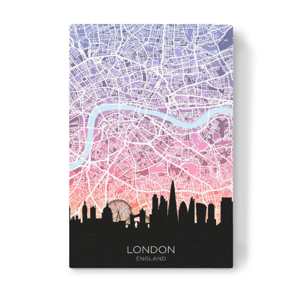 Leinwandbild "London Skyline Karte Pastell" artboxONE - Städte