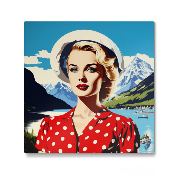 Galerie-Print "SWISS WOMAN IN THE MOUNTAINS" 30x30 cm artboxONE