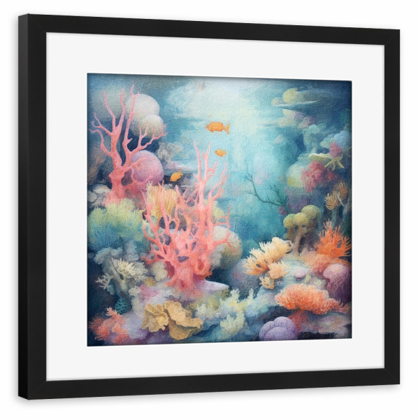 Poster mit Rahmen schwarz "Unterwasserwelt I" artboxONE - Reise / Strand und Meer - Korallen,Ozean,Meer,Marine,Meeresleben