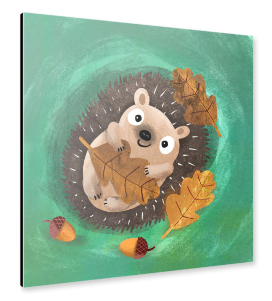 Alu-Dibond "Süßer Igel Illustration" 30x30 cm artboxONE