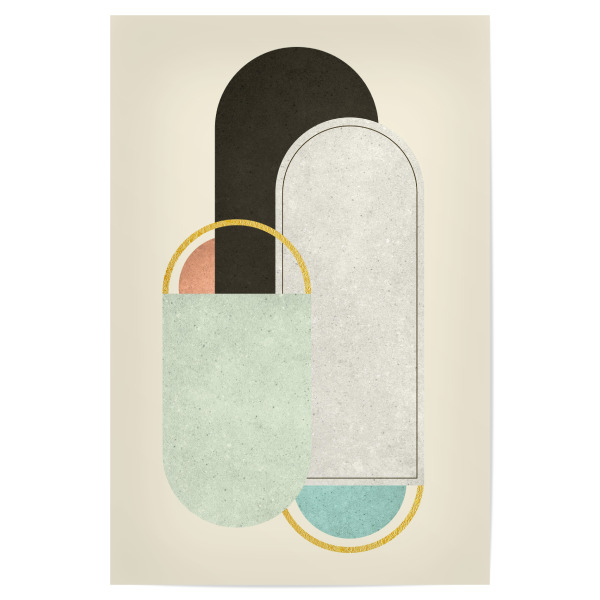 Poster 30x20 cm "Mitte des Jahrhunderts L" artboxONE - Abstrakt,Geometrie - Retro,Vintage,Geometrisch,Abstrakt,Kreis,Surreal,Boho,Skandinavisch