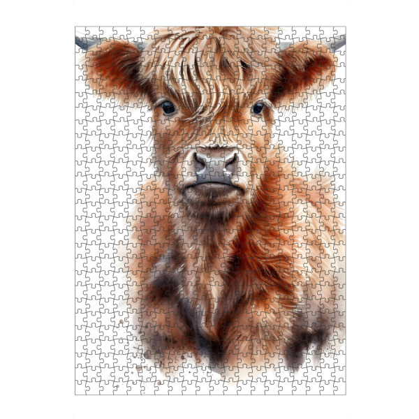artboxONE Puzzle "Hochlandkuh Z" artboxONE - Tiere - Kuh,Rind,Hochland,Niedlich,Aquarell,Tiere - Bild kuh