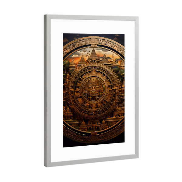 Poster mit Rahmen Silber "Zivilisationen – Preah" artboxONE - Städte,Abstrakt,Architektur