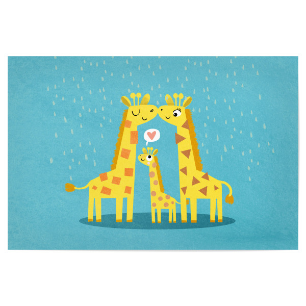 Poster "Familie Giraffe" artboxONE - Für Kinder