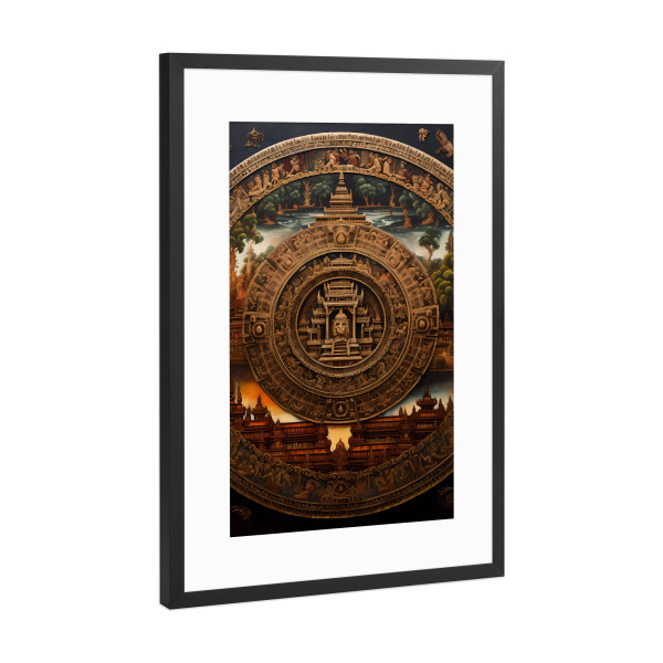 Poster mit Rahmen Schwarz (Metallic) "Zivilisationen - Vihear" artboxONE - Städte,Abstrakt,Architektur