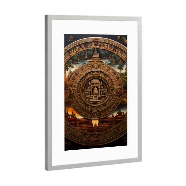 Poster mit Rahmen Silber "Zivilisationen - Vihear" artboxONE - Städte,Abstrakt,Architektur