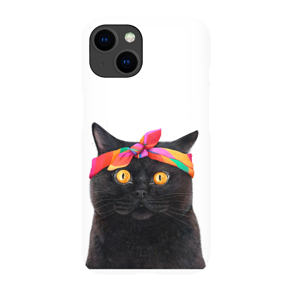 "Black cat with bandana"für iPhone - Premium-Case Handyhülle artboxONE