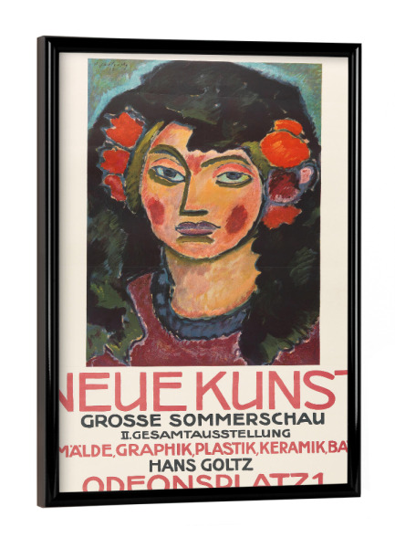 Poster mit schwarzem Rahmen "Exhibition Munich - Neue Kunst" artboxONE - Typografie,Menschen,Festivals