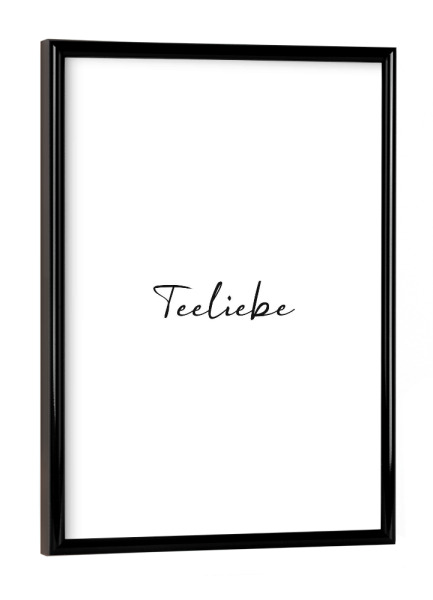 Poster mit schwarzem Rahmen "Teeliebe" artboxONE - Typografie,Essen & Trinken,Schwarzweiß