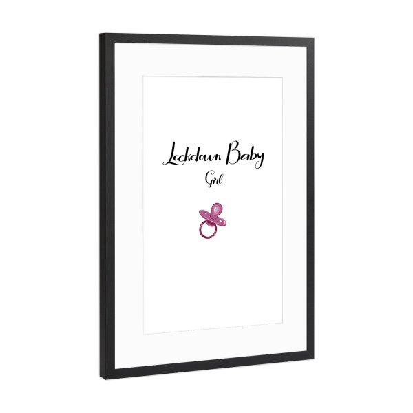 Poster mit Rahmen Schwarz (Metallic) "Baby girl" artboxONE - Typografie,Für Kinder,Lustig