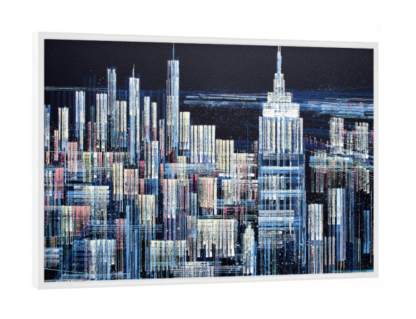 Poster mit weißem Rahmen "Manhattan at Midnight" artboxONE - Städte,Abstrakt - Städte,Manhattan,New york,Stadtbild,Orte,Architektur