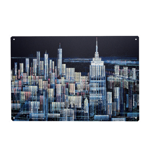 Holzbild "Manhattan at Midnight" artboxONE - Städte,Abstrakt - Städte,Manhattan,New york,Stadtbild,Orte,Architektur
