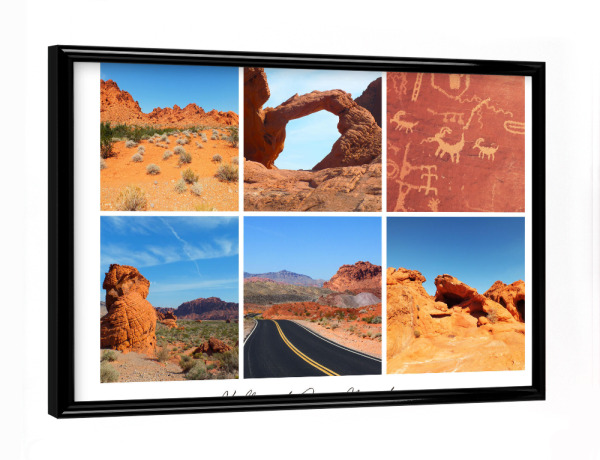 Poster mit schwarzem Rahmen "The Valley of Fire, Nevada" artboxONE - Natur,Reise,Reise / Länder