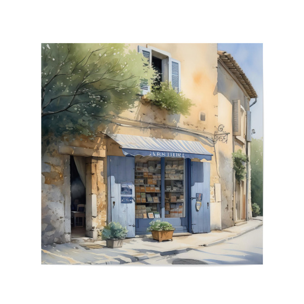 Poster 20x20 cm "Dorfladen B" artboxONE - Architektur - Dorf,Laden,Ladenfront,Einkaufen,Architektur,Bäume