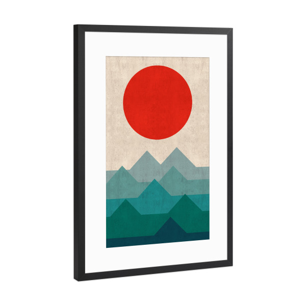 Poster mit Rahmen Schwarz (Metallic) "Axpressive sunset B" artboxONE - Natur
