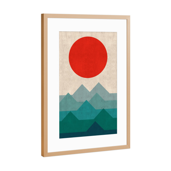 Poster mit Rahmen Kupfer "Axpressive sunset B" artboxONE - Natur