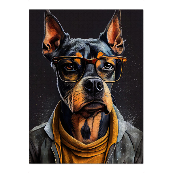 Puzzle Ravensburger "Hipster dog Shadow" artboxONE - Für Kinder,Tiere - Hund,Hipster,Indie,Tiere,Haustier,Hipster-katze,Illustration,Grafik