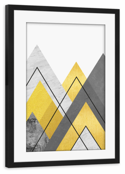 Poster mit Rahmen schwarz "Landscape in collage C" artboxONE - Abstrakt,Geometrie