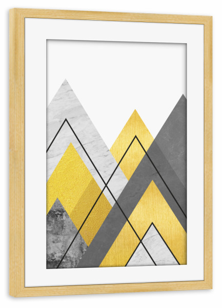 Poster mit Rahmen kiefer "Landscape in collage C" artboxONE - Abstrakt,Geometrie