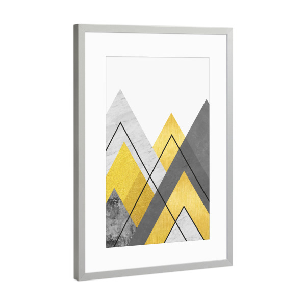 Poster mit Rahmen Silber "Landscape in collage C" artboxONE - Abstrakt,Geometrie