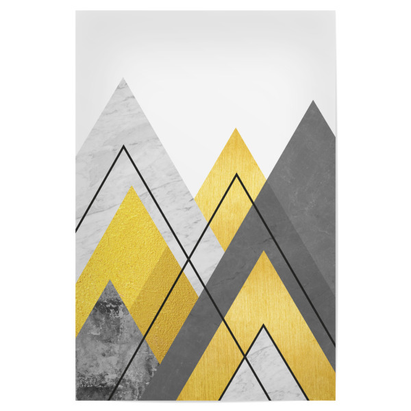 Poster 30x20 cm "Landscape in collage C" artboxONE - Abstrakt,Geometrie - Landscape,Collage,Natural,Forest,Mountains,Textures,Sun,Sunset,Painting