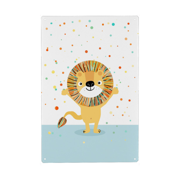 Metall Poster "Konfetti Löwe" artboxONE - Für Kinder,Tiere