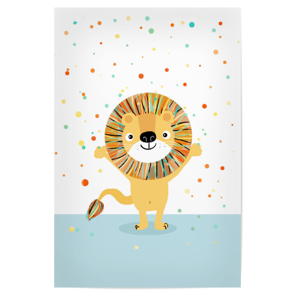 Poster 30x20 cm "Konfetti Löwe" artboxONE - Für Kinder,Tiere