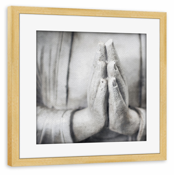 Poster mit Rahmen kiefer "Zen-Statue E" artboxONE - Architektur - Zen,Statue,Gebet,Religion,Entspannend